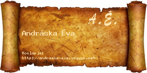 Andráska Éva névjegykártya