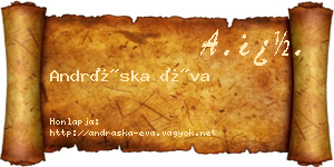 Andráska Éva névjegykártya