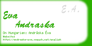 eva andraska business card